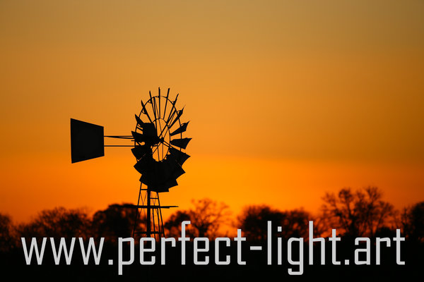 Windmill in African Sunset